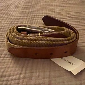 NWT men’s Banana Republic web and leather belt size 44